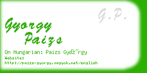 gyorgy paizs business card